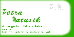 petra matusik business card